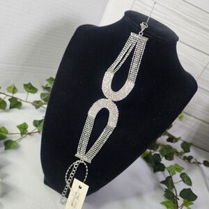 Silver Rhodium Plated CZ Geometric Shape Bracelet